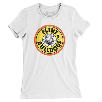 Flint Bulldogs Hockey Women's T-Shirt-Allegiant Goods Co. Vintage Sports Apparel
