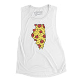 Illinois Pizza State Women's Flowey Scoopneck Muscle Tank-White-Allegiant Goods Co. Vintage Sports Apparel