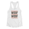 Woof Woof Women's Racerback Tank-White-Allegiant Goods Co. Vintage Sports Apparel