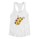 West Virginia Pizza State Women's Racerback Tank-White-Allegiant Goods Co. Vintage Sports Apparel