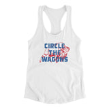Circle The Wagons Women's Racerback Tank-White-Allegiant Goods Co. Vintage Sports Apparel