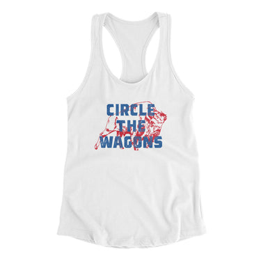 Circle The Wagons Women's Racerback Tank-White-Allegiant Goods Co. Vintage Sports Apparel