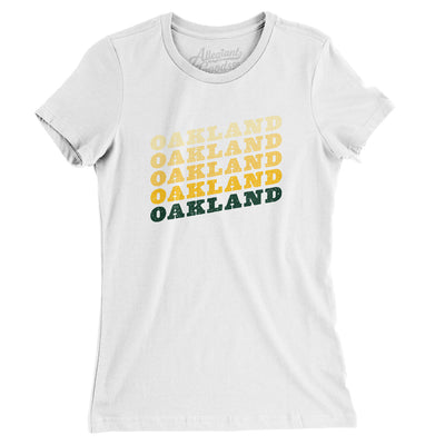 Oakland Vintage Repeat Women's T-Shirt-White-Allegiant Goods Co. Vintage Sports Apparel