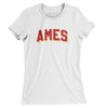 Ames Varsity Women's T-Shirt-White-Allegiant Goods Co. Vintage Sports Apparel