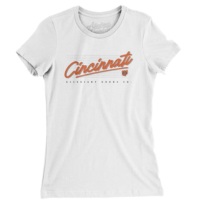 Cincinnati Retro Women's T-Shirt-White-Allegiant Goods Co. Vintage Sports Apparel