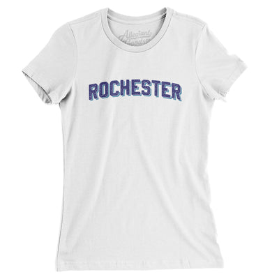 Rochester Varsity Women's T-Shirt-White-Allegiant Goods Co. Vintage Sports Apparel