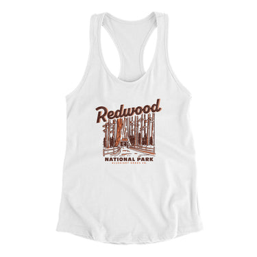 Redwood National Park Women's Racerback Tank-White-Allegiant Goods Co. Vintage Sports Apparel