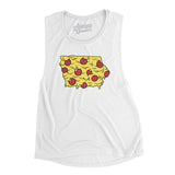 Iowa Pizza State Women's Flowey Scoopneck Muscle Tank-White-Allegiant Goods Co. Vintage Sports Apparel