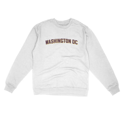 Washington Dc Varsity Midweight Crewneck Sweatshirt-White-Allegiant Goods Co. Vintage Sports Apparel