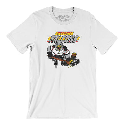 Detroit Falcons Men/Unisex T-Shirt-White-Allegiant Goods Co. Vintage Sports Apparel