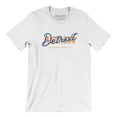 Detroit Overprint Men/Unisex T-Shirt-White-Allegiant Goods Co. Vintage Sports Apparel