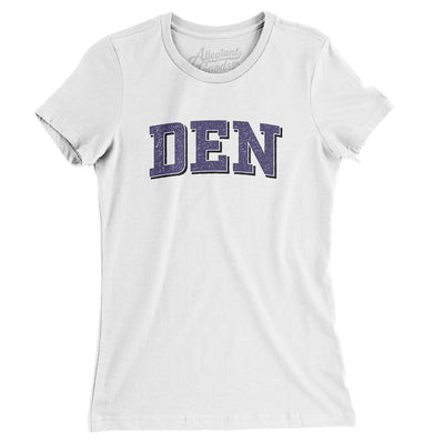Den Varsity Women's T-Shirt-White-Allegiant Goods Co. Vintage Sports Apparel