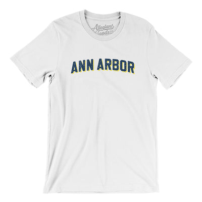Ann Arbor Varsity Men/Unisex T-Shirt-White-Allegiant Goods Co. Vintage Sports Apparel