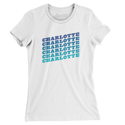 Charlotte Vintage Repeat Women's T-Shirt-White-Allegiant Goods Co. Vintage Sports Apparel