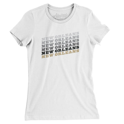 New Orleans Vintage Repeat Women's T-Shirt-White-Allegiant Goods Co. Vintage Sports Apparel