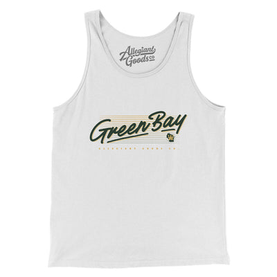Green Bay Retro Men/Unisex Tank Top-White-Allegiant Goods Co. Vintage Sports Apparel