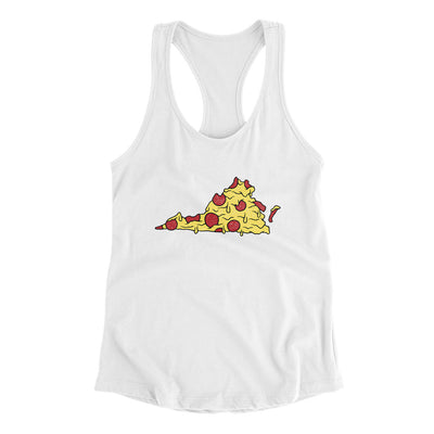 Virginia Pizza State Women's Racerback Tank-White-Allegiant Goods Co. Vintage Sports Apparel