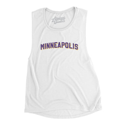 Minneapolis Varsity Women's Flowey Scoopneck Muscle Tank-White-Allegiant Goods Co. Vintage Sports Apparel