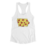 Iowa Pizza State Women's Racerback Tank-White-Allegiant Goods Co. Vintage Sports Apparel