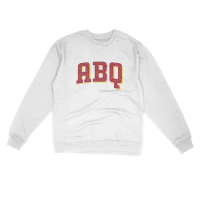 ABQ Varsity Midweight Crewneck Sweatshirt-White-Allegiant Goods Co. Vintage Sports Apparel