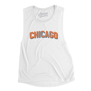 Chicago Varsity Women's Flowey Scoopneck Muscle Tank-White-Allegiant Goods Co. Vintage Sports Apparel