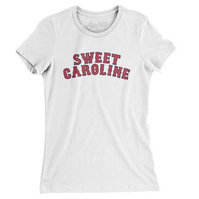 Boston Sweet Caroline Women's T-Shirt-White-Allegiant Goods Co. Vintage Sports Apparel