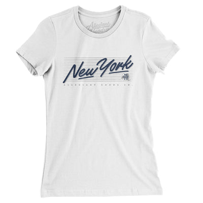 New York Retro Women's T-Shirt-White-Allegiant Goods Co. Vintage Sports Apparel