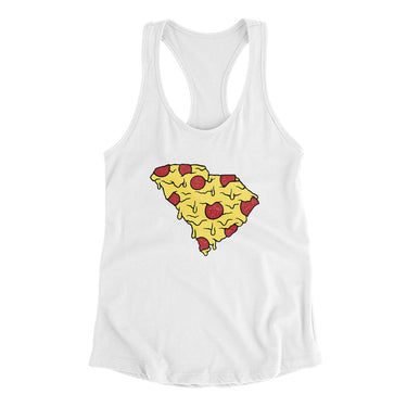 South Carolina Pizza State Women's Racerback Tank-White-Allegiant Goods Co. Vintage Sports Apparel