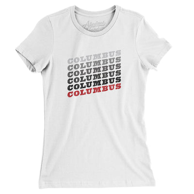 Columbus Vintage Repeat Women's T-Shirt-White-Allegiant Goods Co. Vintage Sports Apparel