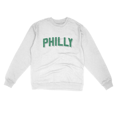 Philly Varsity Midweight Crewneck Sweatshirt-White-Allegiant Goods Co. Vintage Sports Apparel