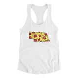 Nebraska Pizza State Women's Racerback Tank-White-Allegiant Goods Co. Vintage Sports Apparel