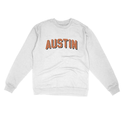 Austin Varsity Midweight Crewneck Sweatshirt-White-Allegiant Goods Co. Vintage Sports Apparel