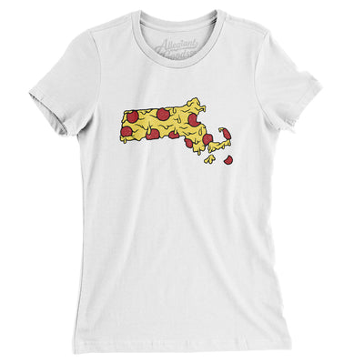 Massachusetts Pizza State Women's T-Shirt-White-Allegiant Goods Co. Vintage Sports Apparel
