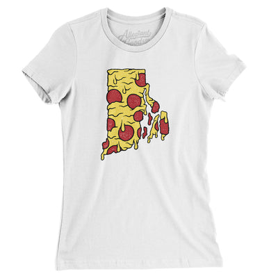 Rhode Island Pizza State Women's T-Shirt-White-Allegiant Goods Co. Vintage Sports Apparel