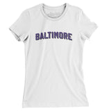 Baltimore Varsity Women's T-Shirt-White-Allegiant Goods Co. Vintage Sports Apparel