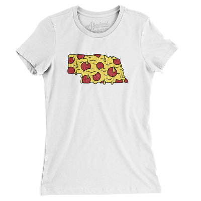 Nebraska Pizza State Women's T-Shirt-White-Allegiant Goods Co. Vintage Sports Apparel