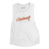 Cincinnati Retro Women's Flowey Scoopneck Muscle Tank-Allegiant Goods Co. Vintage Sports Apparel
