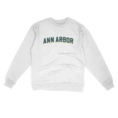 Ann Arbor Varsity Midweight Crewneck Sweatshirt-White-Allegiant Goods Co. Vintage Sports Apparel