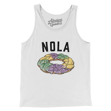New Orleans King Cake Men/Unisex Tank Top-White-Allegiant Goods Co. Vintage Sports Apparel