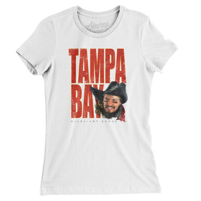 Tampa Bay Retro Mascot Women's T Shirt-White-Allegiant Goods Co. Vintage Sports Apparel