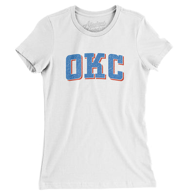 Okc Varsity Women's T-Shirt-White-Allegiant Goods Co. Vintage Sports Apparel