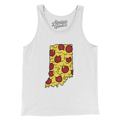 Indiana Pizza State Men/Unisex Tank Top-White-Allegiant Goods Co. Vintage Sports Apparel