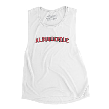 Albuquerque Varsity Women's Flowey Scoopneck Muscle Tank-White-Allegiant Goods Co. Vintage Sports Apparel