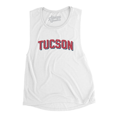 Tucson Varsity Women's Flowey Scoopneck Muscle Tank-White-Allegiant Goods Co. Vintage Sports Apparel