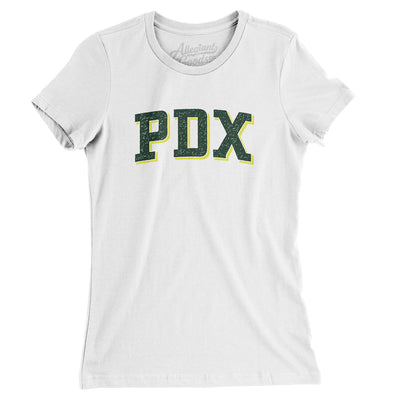 Pdx Varsity Women's T-Shirt-White-Allegiant Goods Co. Vintage Sports Apparel