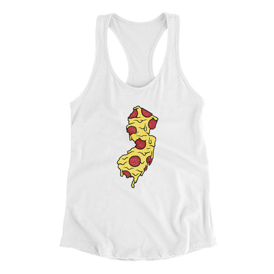 New Jersey Pizza State Women's Racerback Tank-White-Allegiant Goods Co. Vintage Sports Apparel