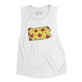 Pennsylvania Pizza State Women's Flowey Scoopneck Muscle Tank-White-Allegiant Goods Co. Vintage Sports Apparel