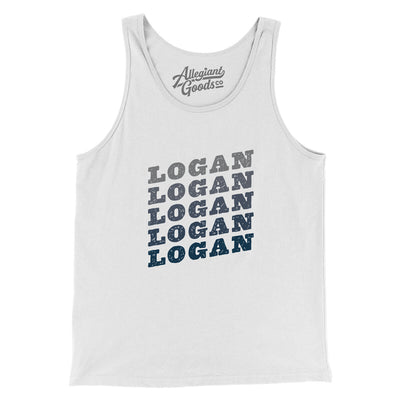Logan Vintage Repeat Men/Unisex Tank Top-White-Allegiant Goods Co. Vintage Sports Apparel