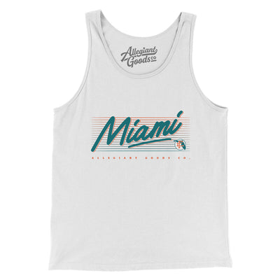 Miami Retro Men/Unisex Tank Top-White-Allegiant Goods Co. Vintage Sports Apparel