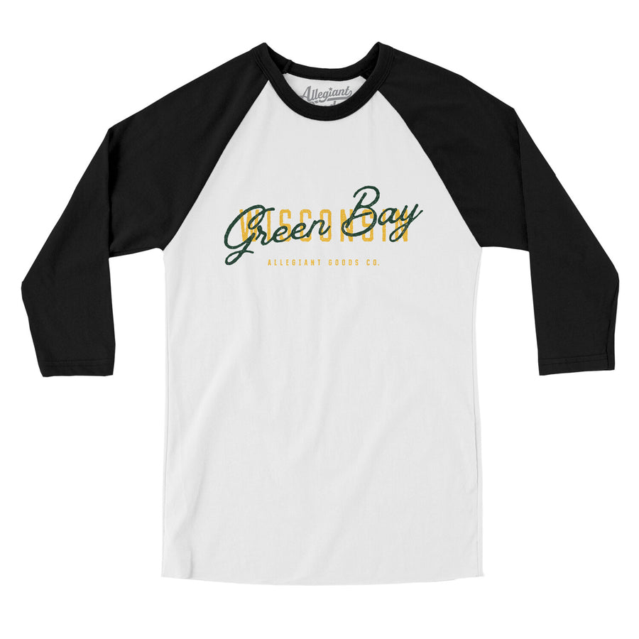 Green Bay Overprint Men/Unisex Raglan 3/4 Sleeve T-Shirt